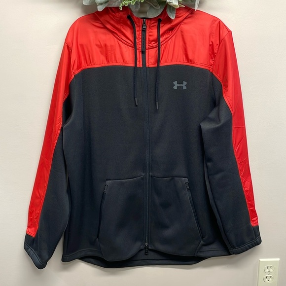 NWOT Under Armour ColdGear Full Zip Hooded Jacket Loose Fit Style 1347285 XL - Picture 1 of 16